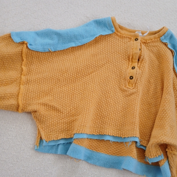 out from under ♡ cropped felt & waffle knit long sleeve top - Picture 2 of 12